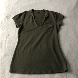 Army green short sleeve shirt